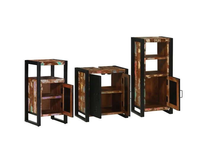 Sonata H Комплект мебели за баня 3 pcs Солидна рециклирана дървесина