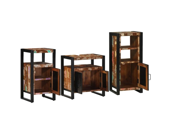 Sonata Set de mobilier pentru baie 3 buc. Multicolor și negru