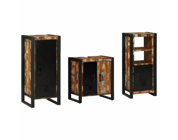 Sonata Set de mobilier pentru baie 3 buc. Multicolor și negru