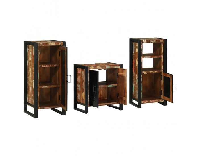 Sonata H Комплект мебели за баня 3 pcs Солидна рециклирана дървесина