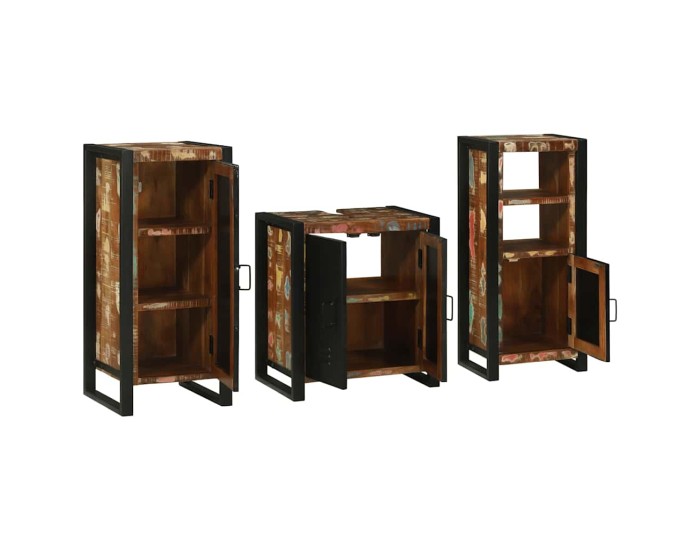 Sonata Set de mobilier pentru baie 3 buc. Multicolor și negru