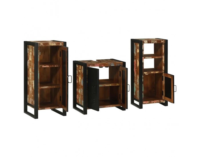 Sonata H Комплект мебели за баня 3 pcs Солидна рециклирана дървесина