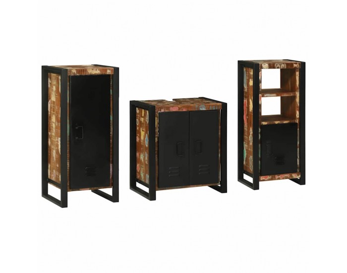 Sonata H Комплект мебели за баня 3 pcs Солидна рециклирана дървесина