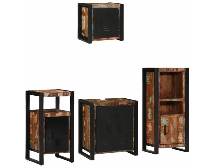 Sonata Set de mobilier pentru baie 4 buc. Multicolor și negru