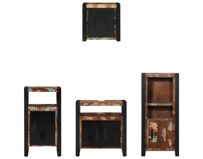 Sonata Set de mobilier pentru baie 4 buc. Multicolor și negru