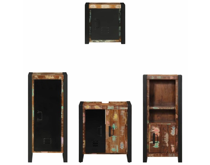 Sonata Set de mobilier pentru baie 4 buc. Multicolor și negru