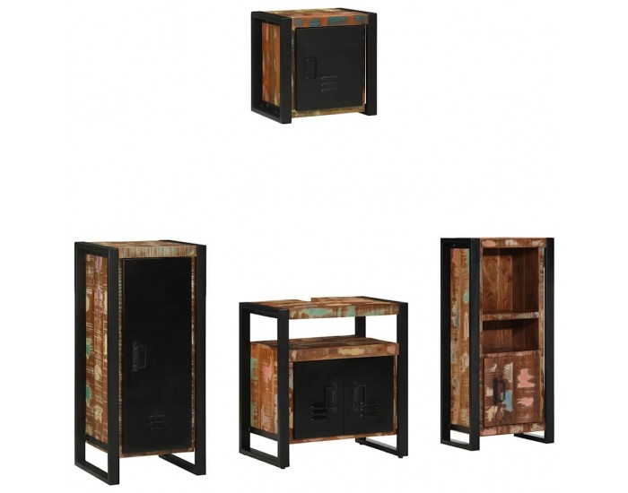 Sonata H Комплект мебели за баня 4 pcs Солидна рециклирана дървесина