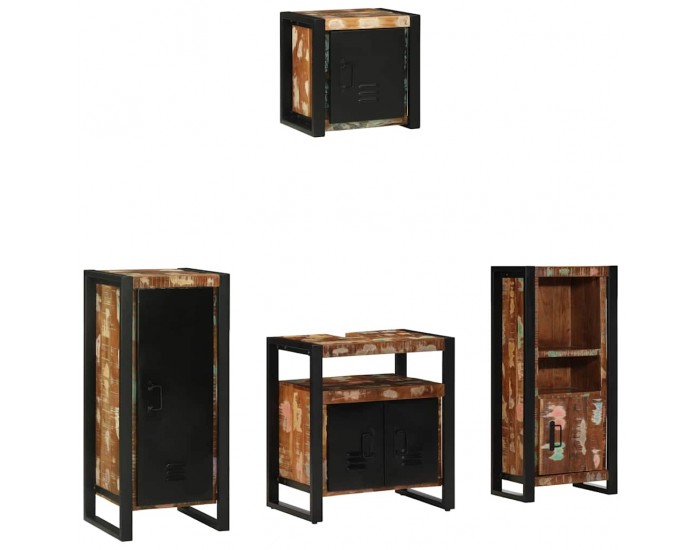 Sonata H Комплект мебели за баня 4 pcs Солидна рециклирана дървесина