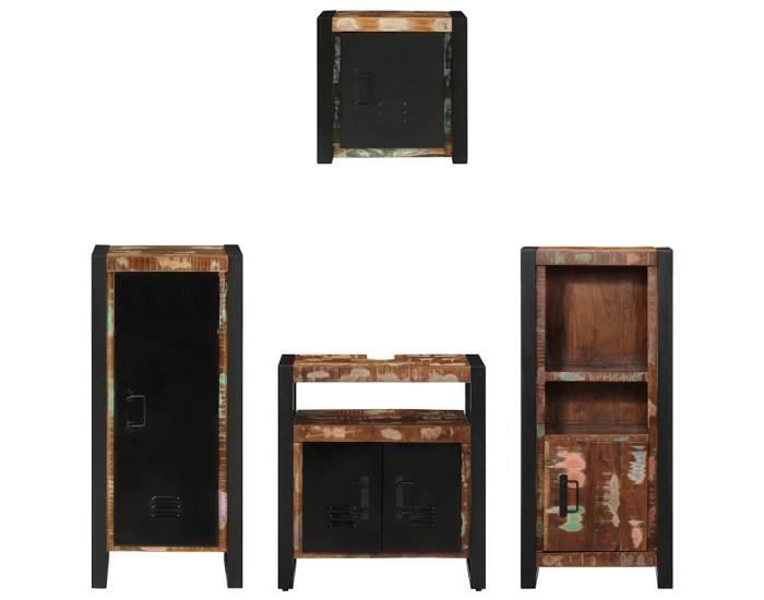 Sonata Set de mobilier pentru baie 4 buc. Multicolor și negru