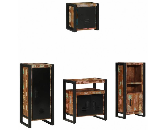 Sonata H Комплект мебели за баня 4 pcs Солидна рециклирана дървесина