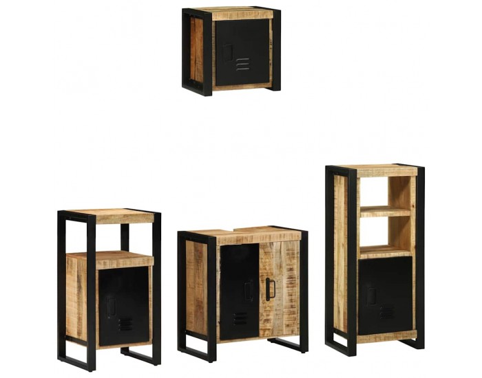 Sonata H Комплект мебели за баня 4 pcs Кафяво Солидно мангово дърво