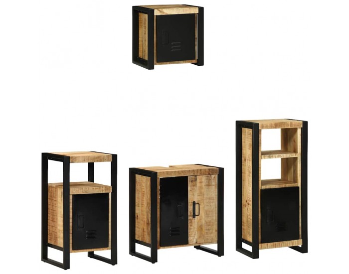 Sonata H Комплект мебели за баня 4 pcs Кафяво Солидно мангово дърво
