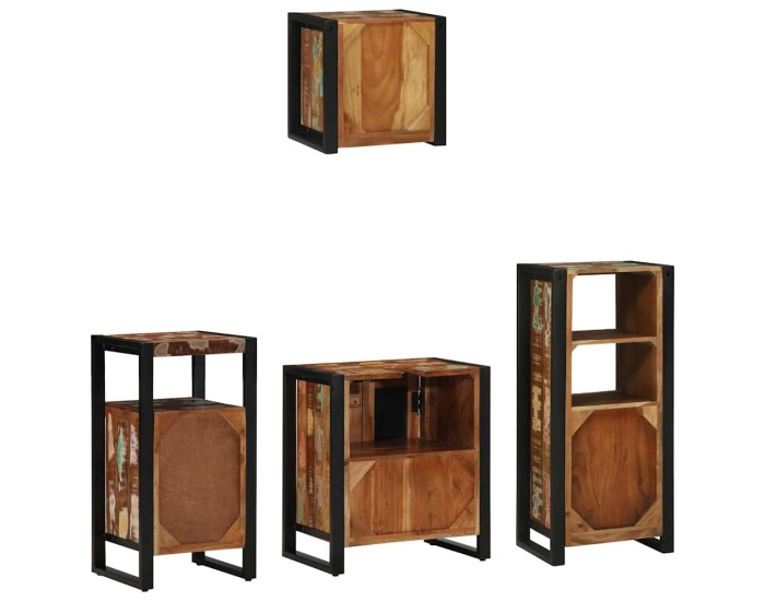 Sonata Set de mobilier pentru baie 4 buc. Multicolor și negru
