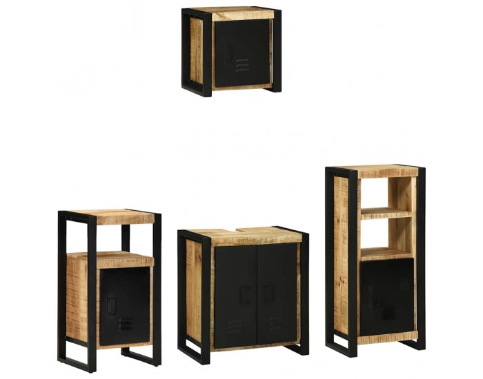 Sonata H Комплект мебели за баня 4 pcs Кафяво Солидно мангово дърво