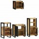 Sonata H Комплект мебели за баня 4 pcs Кафяво Солидно мангово дърво