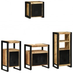 Sonata H Комплект мебели за баня 4 pcs Кафяво Солидно мангово дърво - Seturi
