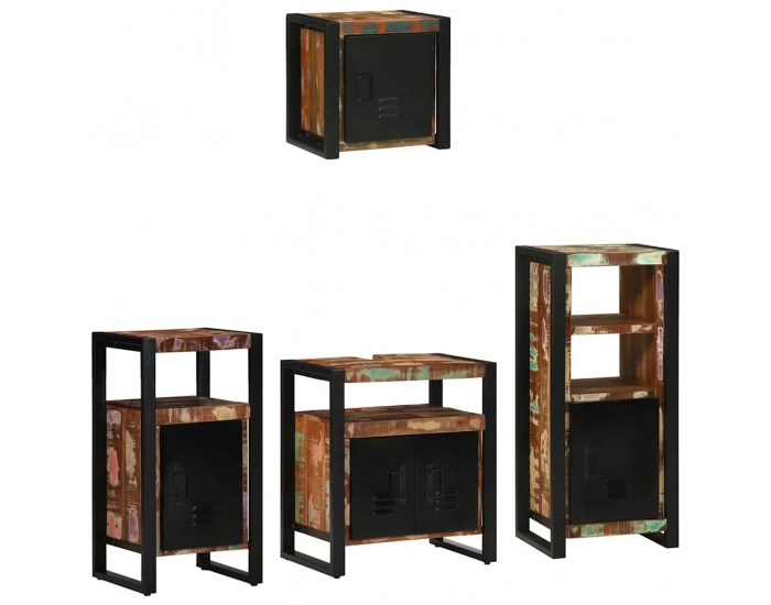 Sonata H Комплект мебели за баня 4 pcs Солидна рециклирана дървесина