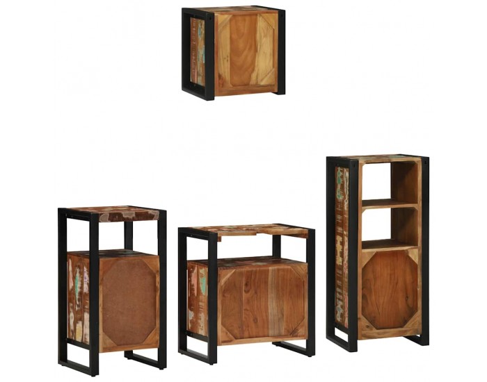 Sonata H Комплект мебели за баня 4 pcs Солидна рециклирана дървесина