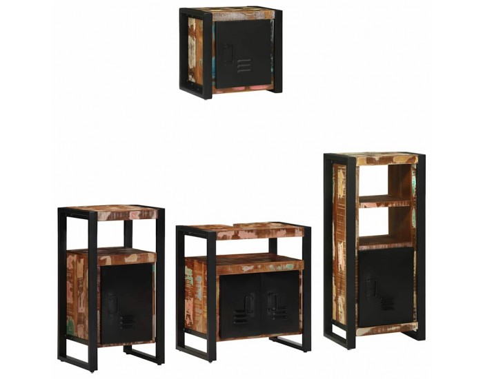 Sonata H Комплект мебели за баня 4 pcs Солидна рециклирана дървесина