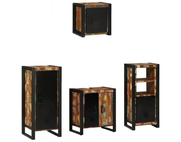 Sonata H Комплект мебели за баня 4 pcs Солидна рециклирана дървесина