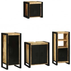 Sonata H Комплект мебели за баня 4 pcs Кафяво Солидно мангово дърво - Seturi