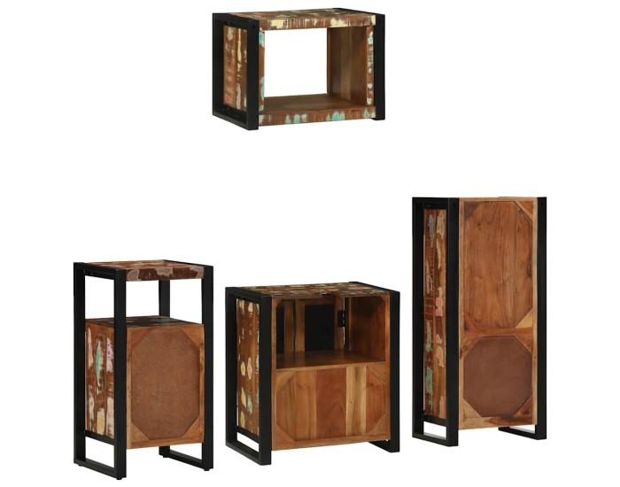 Sonata Set de mobilier pentru baie 4 buc. Multicolor și negru