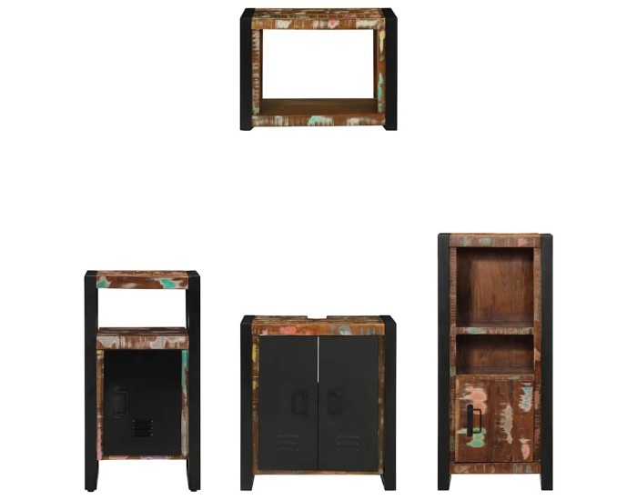 Sonata Set de mobilier pentru baie 4 buc. Multicolor și negru