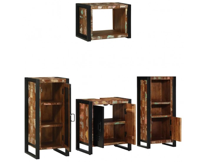 Sonata H Комплект мебели за баня 4 pcs Солидна рециклирана дървесина