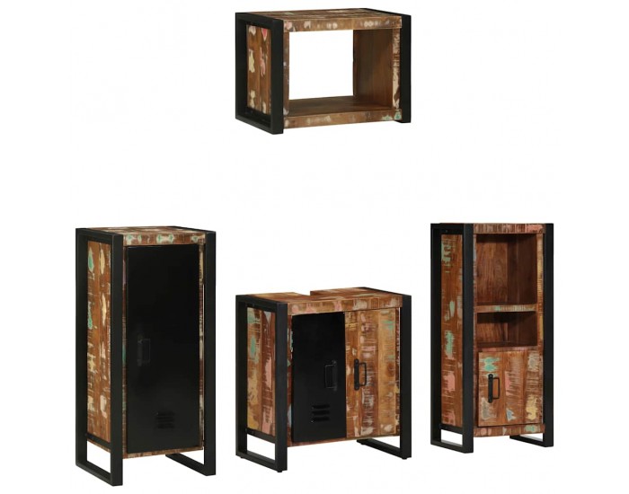 Sonata H Комплект мебели за баня 4 pcs Солидна рециклирана дървесина