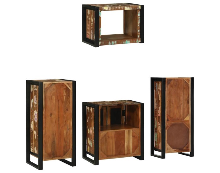 Sonata Set de mobilier pentru baie 4 buc. Multicolor și negru