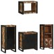 Sonata Set de mobilier pentru baie 4 buc. Multicolor și negru