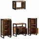Sonata Set de mobilier pentru baie 4 buc. Multicolor și negru