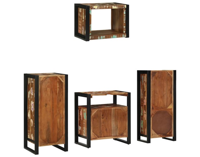 Sonata Set de mobilier pentru baie 4 buc. Multicolor și negru