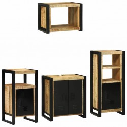 Sonata H Комплект мебели за баня 4 pcs Кафяво Солидно мангово дърво - Seturi
