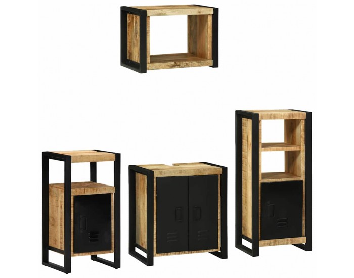 Sonata H Комплект мебели за баня 4 pcs Кафяво Солидно мангово дърво