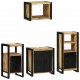 Sonata H Комплект мебели за баня 4 pcs Кафяво Солидно мангово дърво