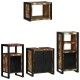 Sonata Set de mobilier pentru baie 4 buc. Multicolor și negru