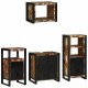 Sonata Set de mobilier pentru baie 4 buc. Multicolor și negru