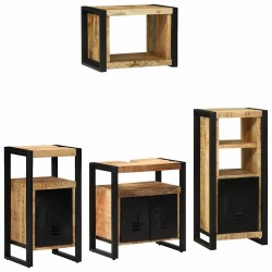 Sonata H Комплект мебели за баня 4 pcs Кафяв Солидно мангово дърво - Seturi