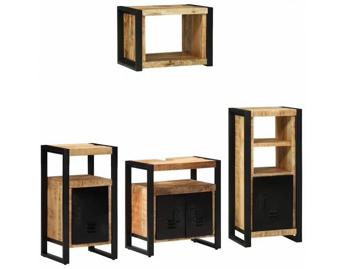 Sonata H Комплект мебели за баня 4 pcs Кафяв Солидно мангово дърво