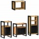 Sonata H Комплект мебели за баня 4 pcs Кафяв Солидно мангово дърво