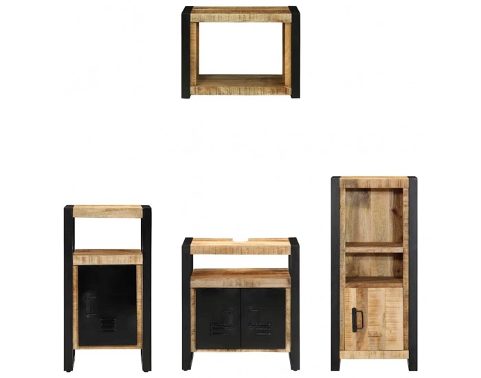 Sonata H Комплект мебели за баня 4 pcs Кафяв Солидно мангово дърво
