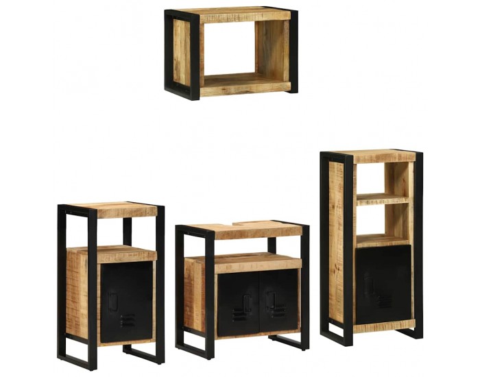 Sonata H Комплект мебели за баня 4 pcs Кафяв Солидно мангово дърво