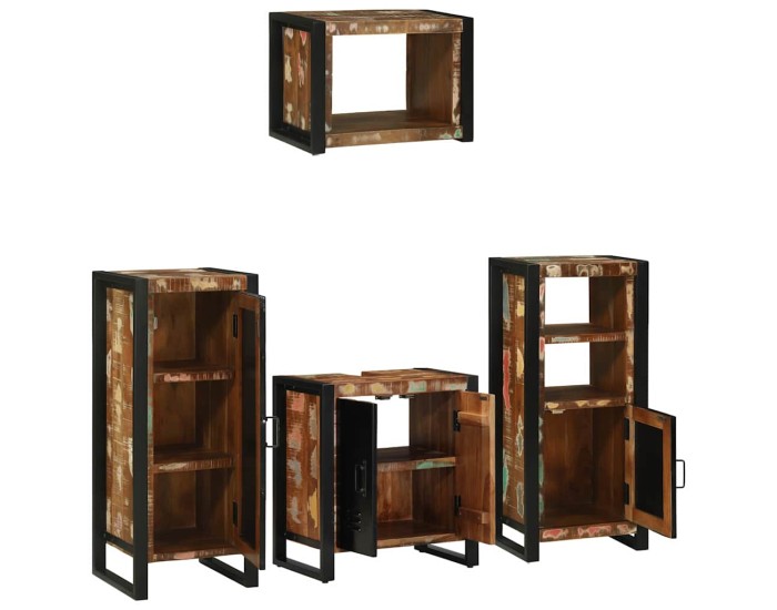Sonata Set de mobilier pentru baie 4 buc. Multicolor și negru