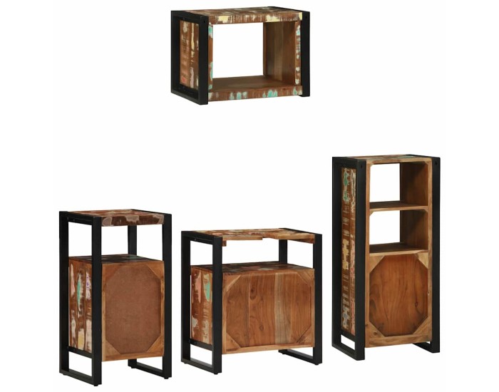 Sonata Set de mobilier pentru baie 4 buc. Multicolor și negru