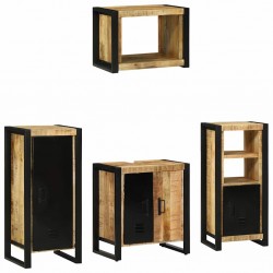 Sonata H Комплект мебели за баня 4 pcs Кафяво Солидно мангово дърво - Seturi