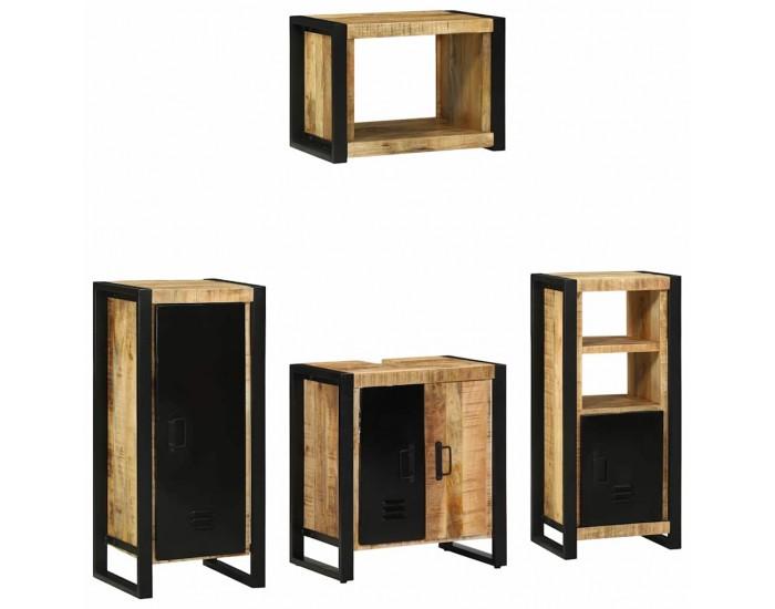 Sonata H Комплект мебели за баня 4 pcs Кафяво Солидно мангово дърво