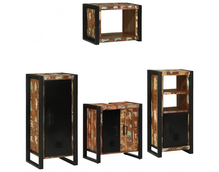 Sonata H Комплект мебели за баня 4 pcs Солидна рециклирана дървесина