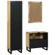 Sonata Set de mobilier pentru baie 3 buc. Maro 38 x 33 x 160 cm