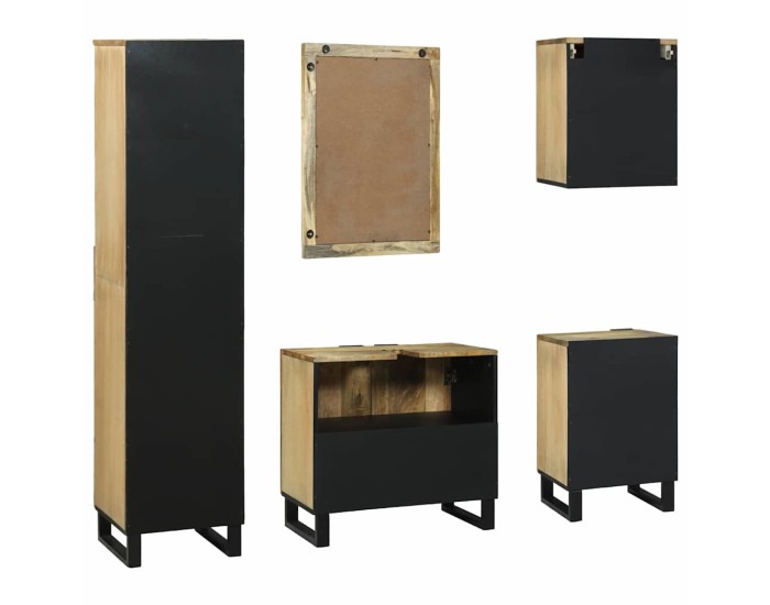 Sonata Set de mobilier pentru baie 5 buc. Maro 38 x 33 x 160 cm